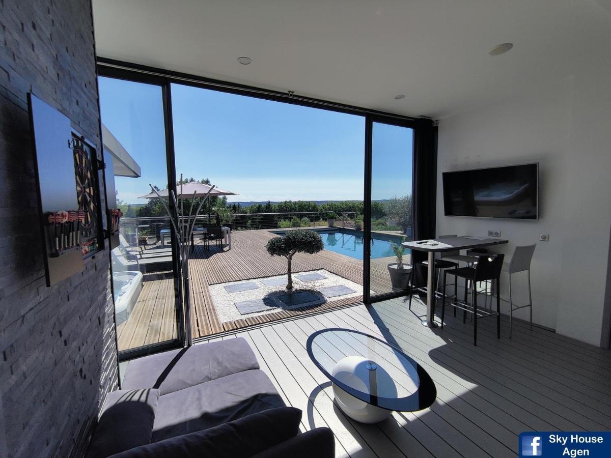 Piscine Chauffee Et Spa Jacuzzi Privatif Terrasse Sans Vis A Vis ,,,Sky House Agen,,, 外观 照片