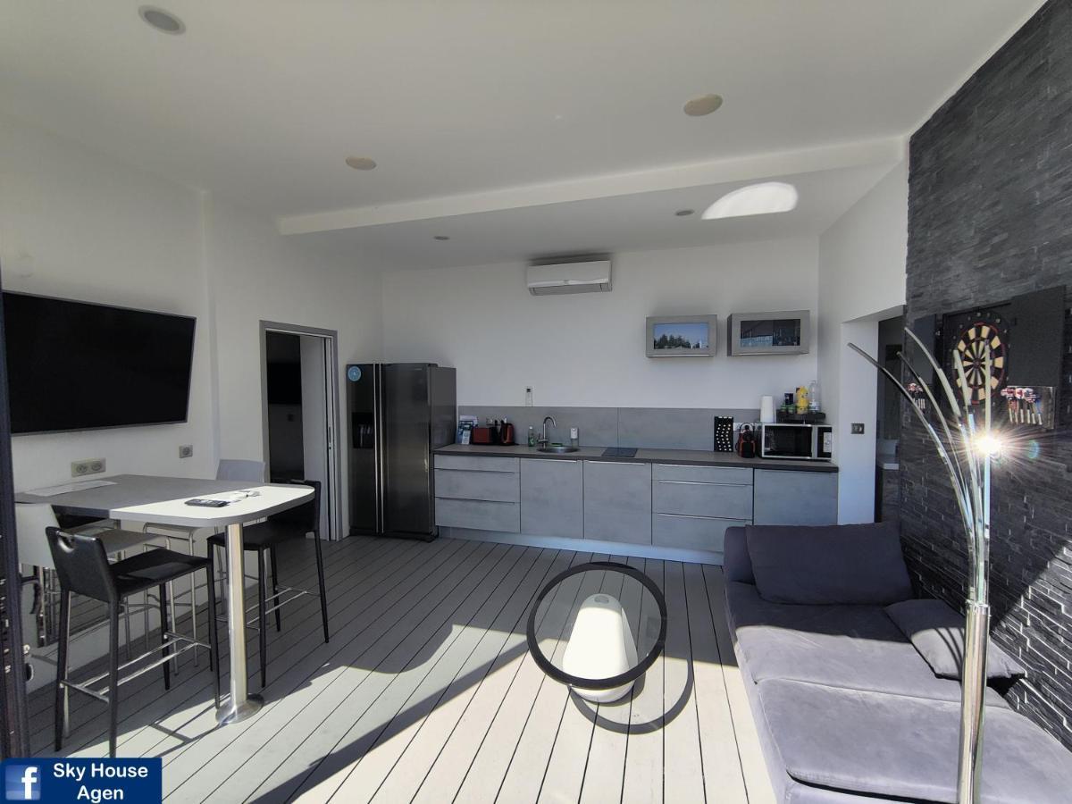 Piscine Chauffee Et Spa Jacuzzi Privatif Terrasse Sans Vis A Vis ,,,Sky House Agen,,, 外观 照片
